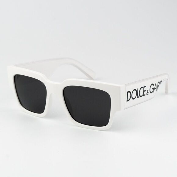 NEW D&G DG6184 331287 White Dark Grey Square Unisex Sunglasses - Picture 6 of 14